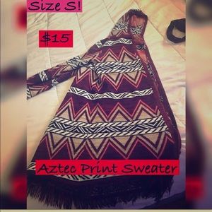 Aztec print cardigan